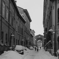 La grande nevicata del 2012: via Mazzini e Porta Sisi, Равенна