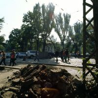 Baytursynov (Kosmonavtov) - Shevchenko Street Crossing under Construction, Алма-Ата