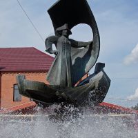 fountain to founder city Ust-Kamenogorsk, major Liharev, Белогорский