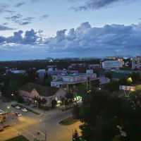 Усть-Каменогорск. Вид из гостиницы "Иртыш", Белогорский