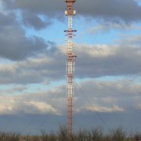 Radio mast at road., Атырау