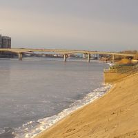 Река Урал и мост, Атырау(Гурьев)