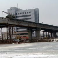 Вид нового моста со льда, Ойтал