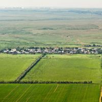 Zarechnoye village, a photo from an airplane during landing / Село Заречное, фото с самолёта при заходе на посадку, Жарык