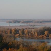 Irtysh river in autumn (view from the top of the Pavlodar Hotel), Павлодар