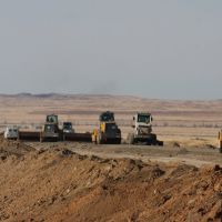Constructing the new M38 road to Semey, Ауэзов