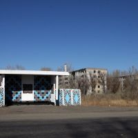 The "like new" bus stop at the abandoned Korday garrison, Кокпекты