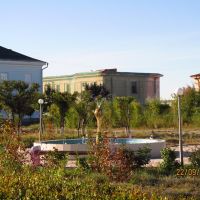 Garden and a fountain at the National Nuclear Center of the Republic of Kazakhstan, Курчатов