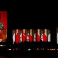 Mega-projection on 600m large (Guiness record) grains silos (Bunge) for Quebec City 400th, Аутремонт