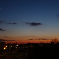 Coucher de soleil et croissant de lune (Jupiter(h),Vénus(b)), Драммондвилл