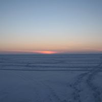 Lake Nippissing winter sunset North Bay Ontario, Норт-Бэй