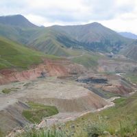View to Kara-Keche coal face, Мин-Куш