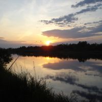 закат на реке Припять, Городище