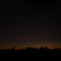 Меркурий и Плеяды на закате 21.04.2009 (выдержка 30 сек), Домачево
