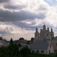 center of Kobrin from bridge on Muchavets river, Кобрин