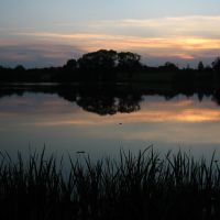 Sunset above Biahomĺ lake, Бегомль
