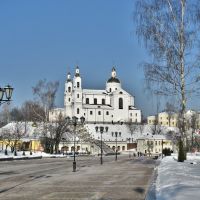 Uspensky Cathedral with street panorama, Витебск