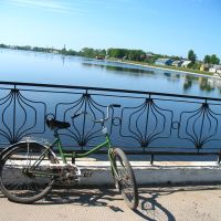 Bicycle at the bridge over Miory lake, Миоры