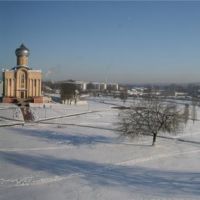 Зимний панорамный вид на Петропавловский собор, Волковыск