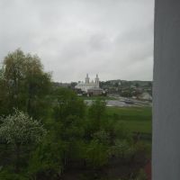 Шведская гора и косцел св. Вацлава из окна гостиницы "Березка" в Волковыске, Волковыск