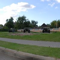 WWII Cannons of the Red Army on Display in Center of the town of Kletsk, Клецк