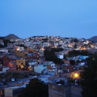 Panoramic view of the historic town at dawn. Guanajuato, Mexico, Валле-де-Сантъяго