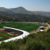 Sports grounds with baseball & soccer fields near La Valenciana mine, Guanajuato, Валле-де-Сантъяго