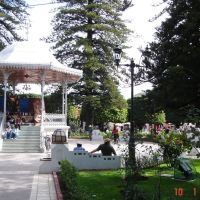 Jardín Principal con vista al Kiosko, Pénjamo, Gto., Mex., Пенхамо