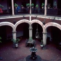 Courtyard of the (now) Hotel Posada San Jorge, Durango, Mexico., Дуранго