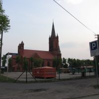 Inowrocław - ul. Przypadek ,   kościół pw. Zwiastowania NMP i targowisko miejskie, Иновроцлав