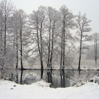 Kanał w Mostkach zimą, Горзов-Виелкопольски