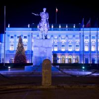 Warszawa - Belweder Pałac Prezydencki w świątecznej scenerii 2012r., Варшава ОА ПВ
