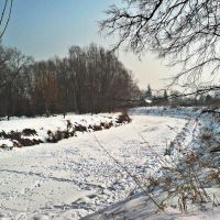 Wisłok river in winter, Кросно