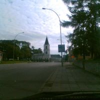 Ulica Mickiewicza - w oddali kościół Najświętszego Serca Pana, Сувалки