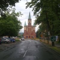 jeden z licznych wejherowskich kościołów - widok z ul. Sienkiewicza, Вейхерово