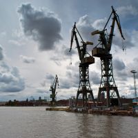 Gdańsk - dźwigi portowe, Гданьск
