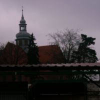 wieża kościoła  od strony targu/ tower of church, Косцержина