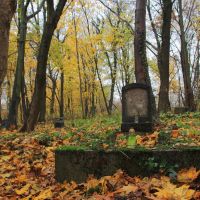 Der Toten in diesem namenlosen Grab, auf dem von polnischen Kommunisten verwüsteten Friedhof in Ritzow, wird immer noch gedacht, Слупск