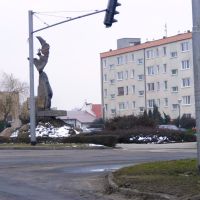 Leszno.Widok pomnika Konstytucji Niepodległości, Лешно