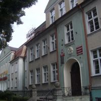Schneidemühl. Moltkestraße und 2. Gemeindeschule (Städtischer Festsaal), Пила