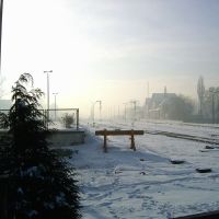 stacja kolejowa w zimie / railway station in winter, Валч