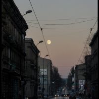 Łódź - Księżyc nad miastem - malby, Лодзь