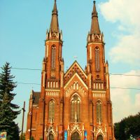 Kościół Najświętszej Marii Panny z lat 1898-1928.Najwyższa budowla w Pabianicach/67m/-ul.Zamkowa 39., Пабьянице