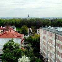 Zamość widok z balkonu bloku przy Orzeszkowej w stronę Starego Miasta, Замосц