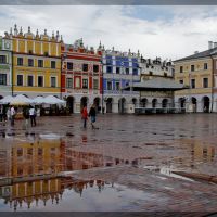 Zamość - Rynek po deszczu/Market  after the rain - malby, Замосц