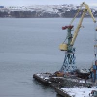 Collapse of the wall at the port of Anadyr, Анадырь