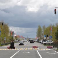 Lenina street in Langepas, Лангепас