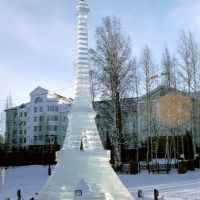Eiffeltower made of Ice in Hanty Mansijsk, Ханты-Мансийск