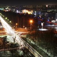 Пересечение Красноармейской & Коммунарского. Night, Бийск