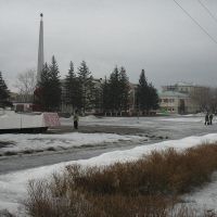 Фонтан и администрация на Площади Мира, Волчиха